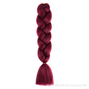 Wholesale 24'' Ombre Yaki Jumbo Braids Pre-stretched Crochet Synthetic Afro Braiding Hair Extensions Expression Braiding Hair